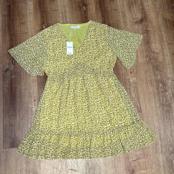 Manydress Dresses & Skirts - Yellow Floral Dress